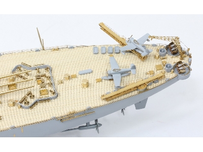 Uss Missouri Bb-63 1945 Detail Up Set (Teak Tone Wooden Deck) (For Tamiya 78008 Or 78018) - image 2