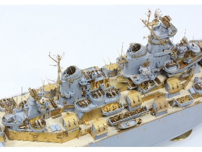 Uss Missouri Bb-63 1945 Detail Up Set (Teak Tone Wooden Deck) (For Tamiya 78008 Or 78018) - image 4