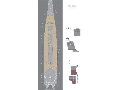 Ijn Yamato 1945 Wooden Deck Set New Tool (For Tamiya) - image 2