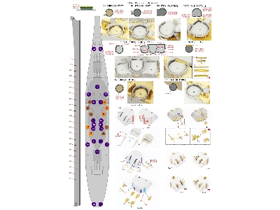 Uss Missouri Bb-63 1945 Advanced Detail Up Set (Teak Tone Wooden Deck) (For Hobby Boss 86516) - image 15