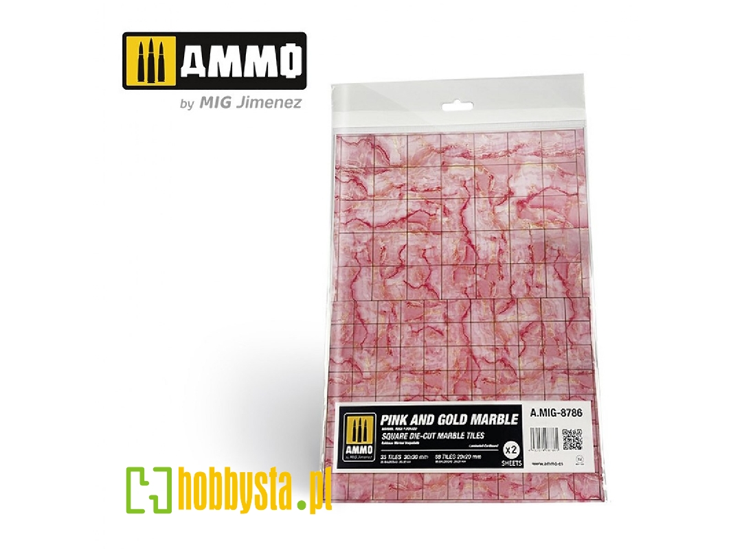 Pink And Gold Marble - Square Die-cut Tiles - image 1