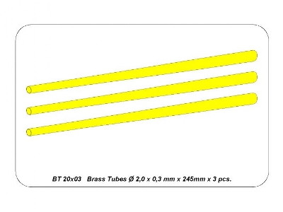 Brass Tubes 2,0 x 0,3mm lenght 250mm x 3 pcs. - image 5