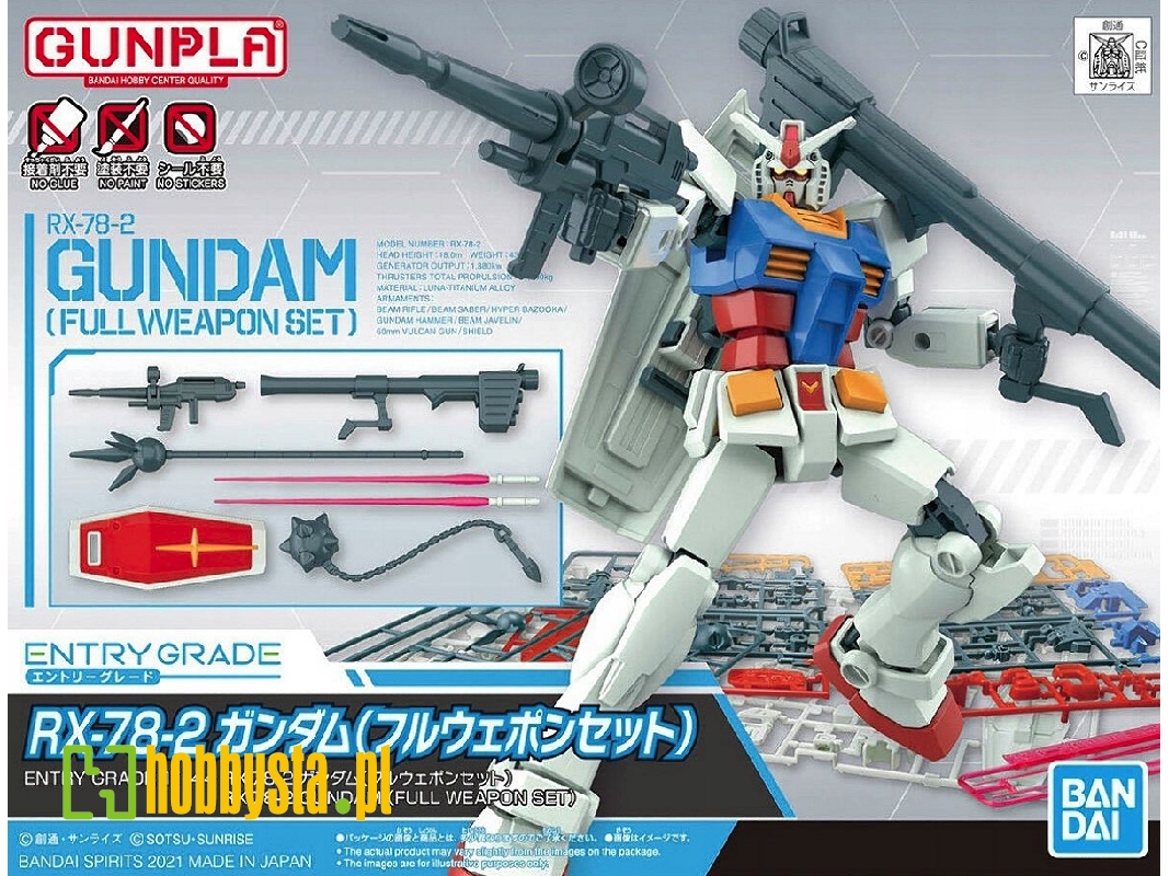 Entry Grade Rx-78-2 Gundam Full Weapon Set - image 1