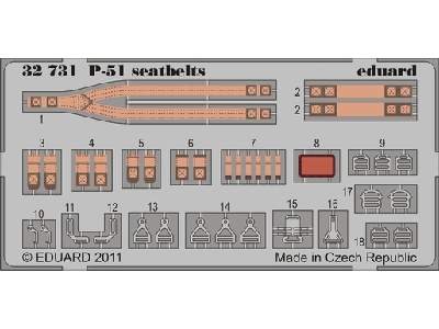 P-51 Seatbelts 1/32 - Tamiya - image 1