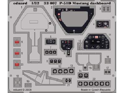 P-51D dashboard 1/32 - Hasegawa - image 1