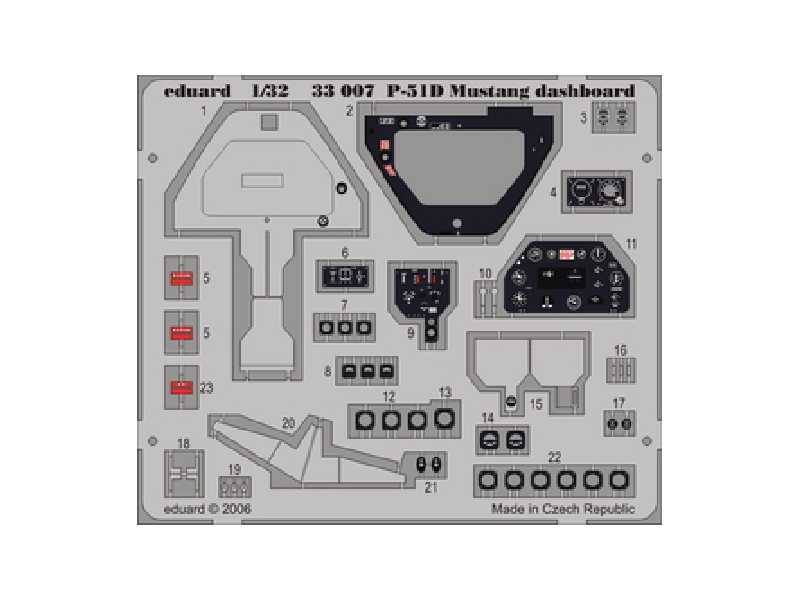 P-51D dashboard 1/32 - Hasegawa - image 1