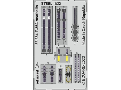 F-35A seatbelts STEEL 1/32 - TRUMPETER - image 1