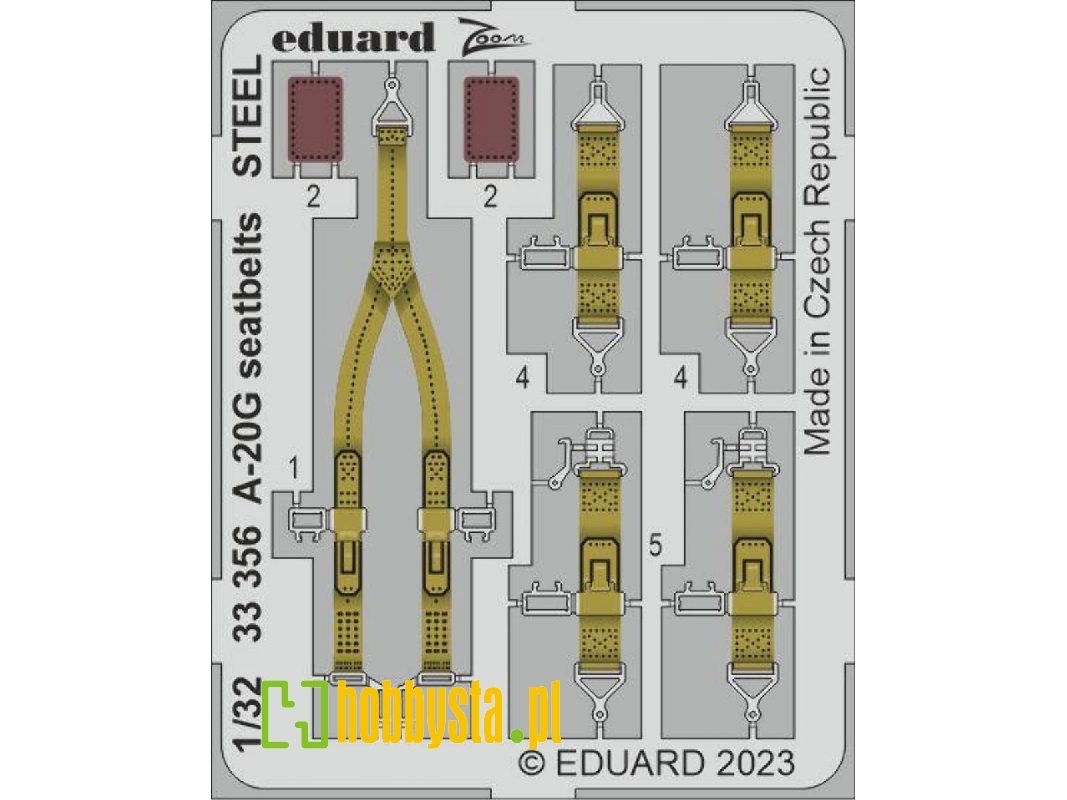 A-20G seatbelts STEEL 1/32 - HONG KONG MODELS - image 1