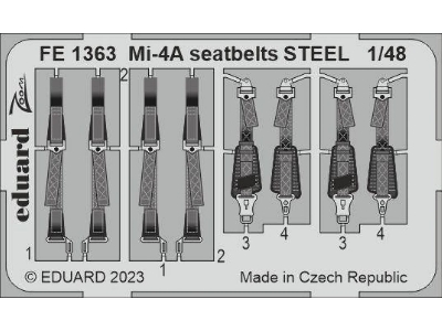 Mi-4A seatbelts STEEL 1/48 - TRUMPETER - image 1