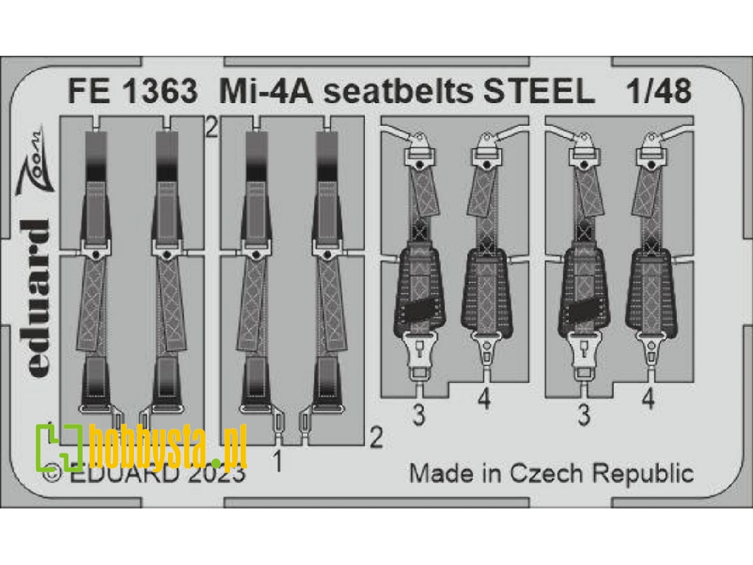 Mi-4A seatbelts STEEL 1/48 - TRUMPETER - image 1