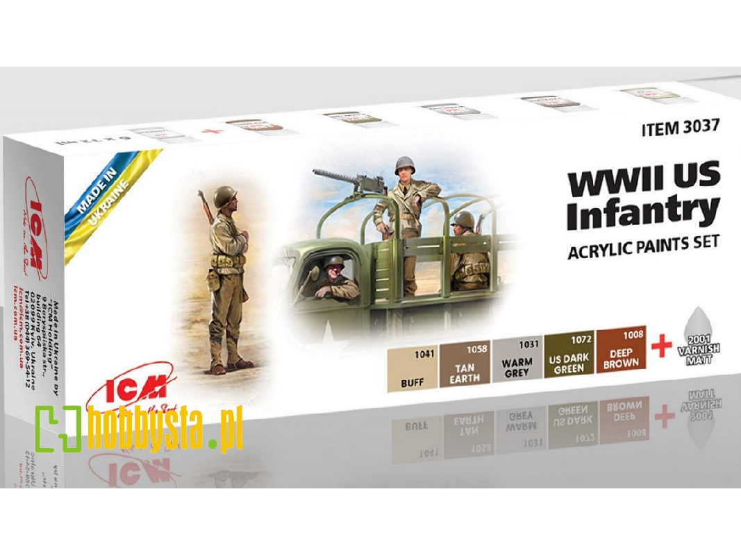 WWII Us Infantry Acrylic Paint Set - image 1