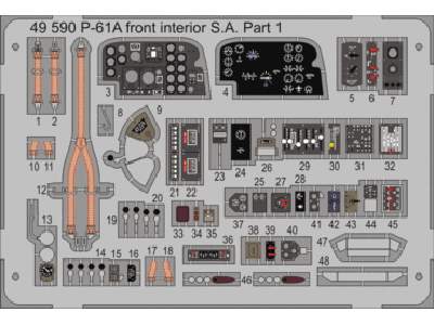 P-61A front interior S. A. 1/48 - Great Wall Hobby - image 1