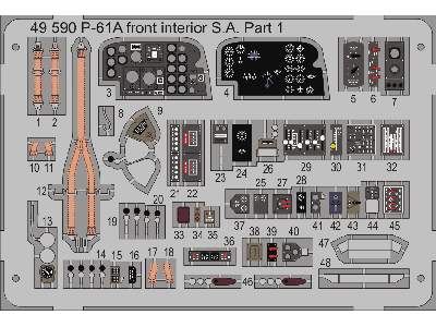 P-61A front interior S. A. 1/48 - Great Wall Hobby - image 2