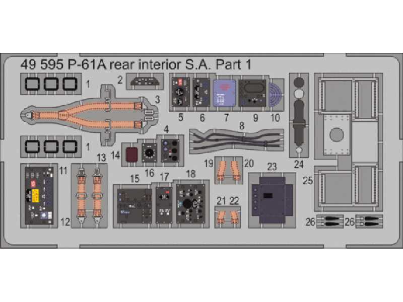 P-61A rear interior S. A. 1/48 - Great Wall Hobby - image 1