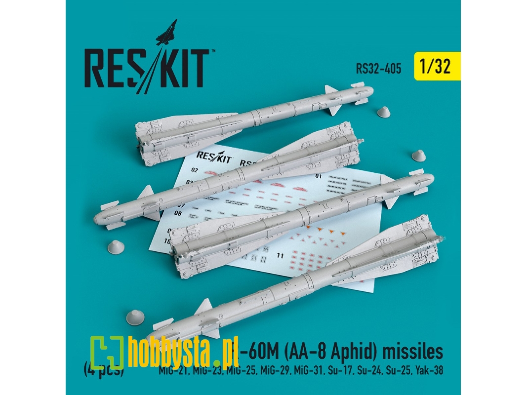 R-60&#1052; (Aa-8 Aphid) Missiles (4 Pcs) (Mig-21, Mig-23, Mig-25, Mig-29, Mig-31, Su-17, Su-24, Su-25, Yak-38) - image 1