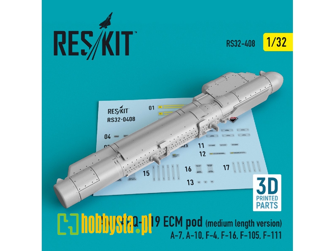 An / Alq-119 Ecm Pod (Medium Length Version) (A-7, A-10, F-4, F-16, F-105, F-111) (3d Printing) - image 1