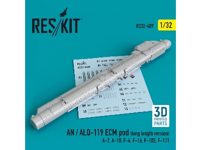 An / Alq-119 Ecm Pod (Long Length Version) (A-7, A-10, F-4, F-16, F-105, F-111) (3d Printing) - image 1