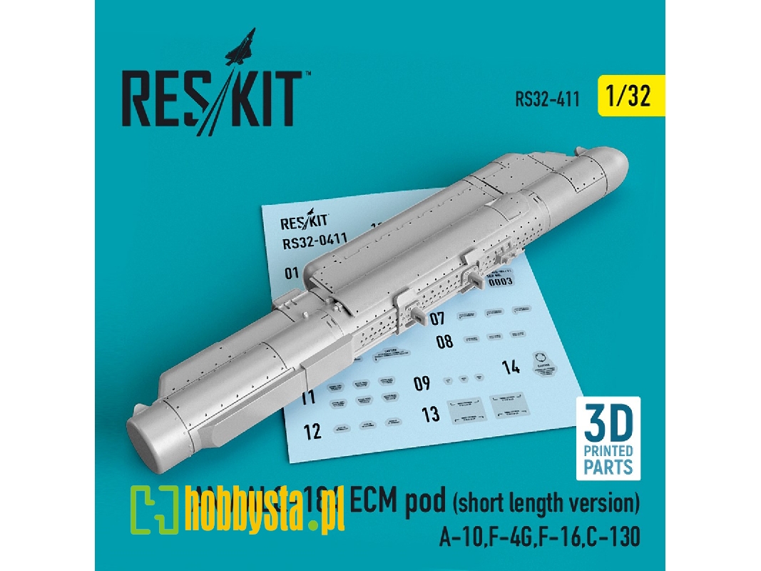 An / Alq-184 Ecm Pod (Short Length Version) (A-10, F-4g, F-16, C-130) (3d Printing) - image 1