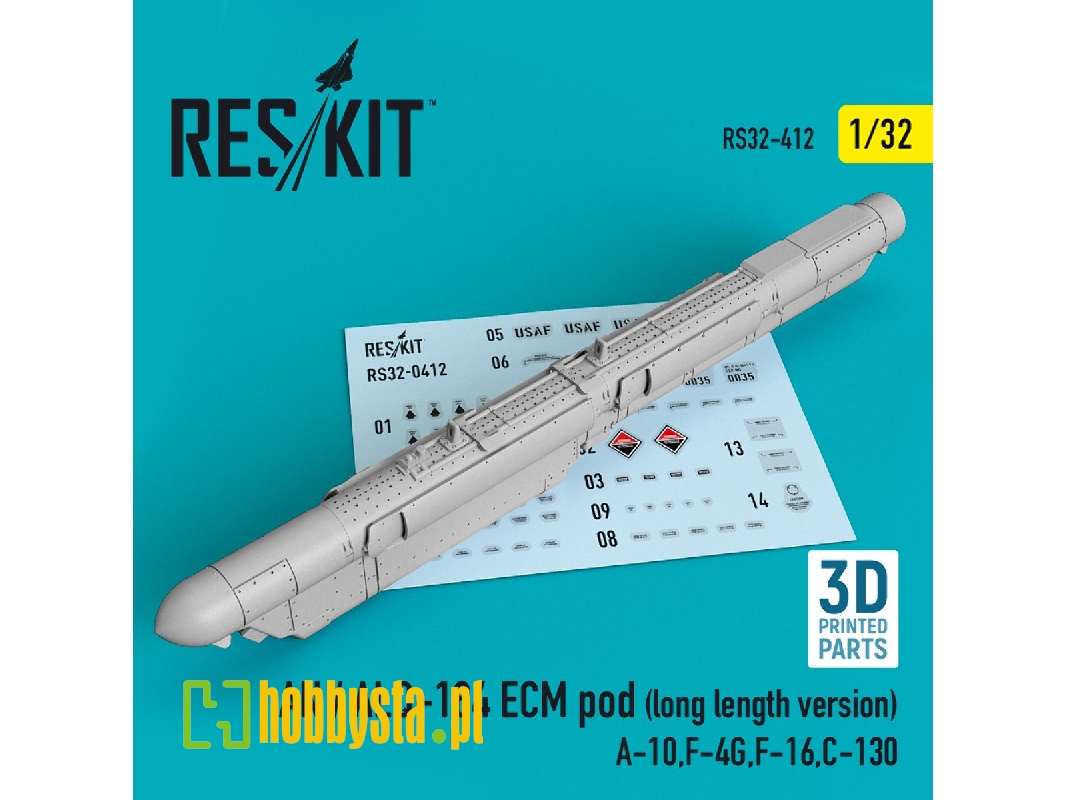 An / Alq-184 Ecm Pod (Long Length Version) (A-10, F-4g, F-16, C-130) (3d Printing) - image 1