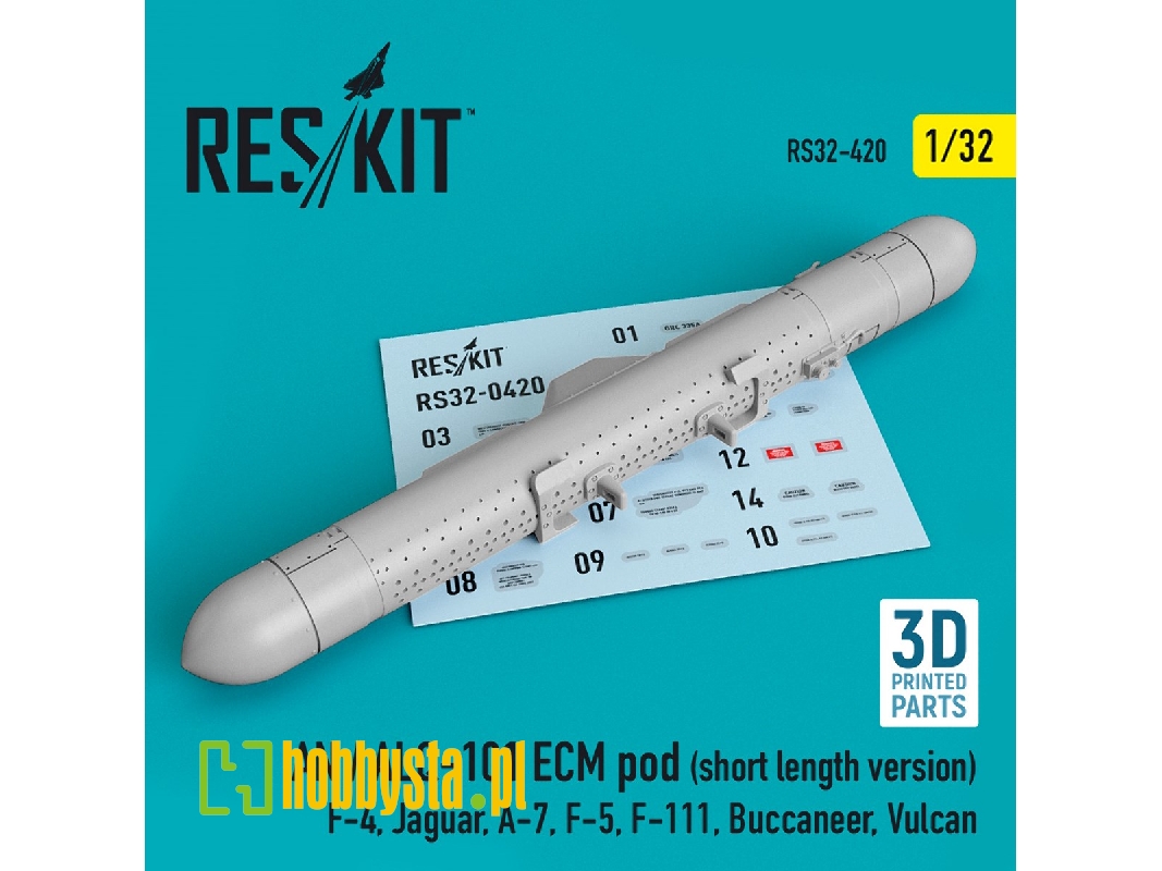 An / Alq-101 Ecm Pod (Short Length Version) (F-4, Jaguar, A-7, F-5, F-111, Buccaneer, Vulcan) (3d Printing) - image 1