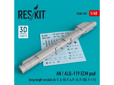 An / Alq-119 Ecm Pod (Long Length Version) (A-7, A-10, F-4, F-16, F-105, F-111) (3d Printing) - image 1