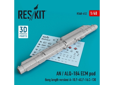 An / Alq-184 Ecm Pod (Long Length Version) (A-10, F-4g, F-16, C-130) (3d Printing) - image 1