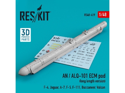 An / Alq-101 Ecm Pod (Long Length Version) (F-4, Jaguar, A-7, F-5, F-111, Buccaneer, Vulcan) (3d Printing) - image 1