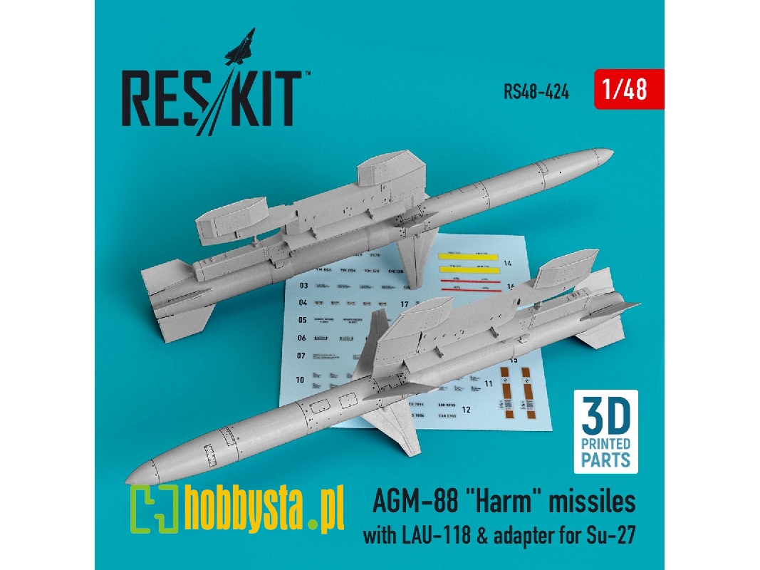 Agm-88 Harm Missiles With Lau-118 And Adapter For Su-27 (2 Pcs) - image 1