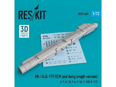 An / Alq-119 Ecm Pod (Long Length Version) (A-7, A-10, F-4, F-16, F-105, F-111) (3d Printing) - image 1