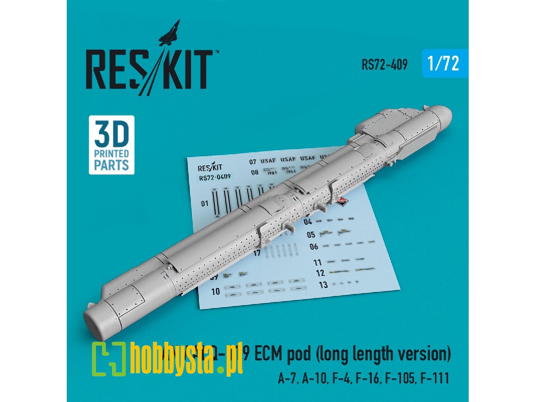 An / Alq-119 Ecm Pod (Long Length Version) (A-7, A-10, F-4, F-16, F-105, F-111) (3d Printing) - image 1