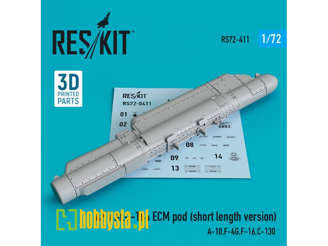 An / Alq-184 Ecm Pod (Short Length Version) (A-10, F-4g, F-16, C-130) (3d Printing) - image 1