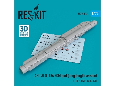 An / Alq-184 Ecm Pod (Long Length Version) (A-10, F-4g, F-16, C-130) (3d Printing) - image 1