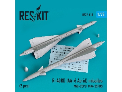 R-40rd (Aa-6 Acrid) Missiles (2 Pcs) (Mig-25pd, Mig-25pds) (3d Printing) - image 1