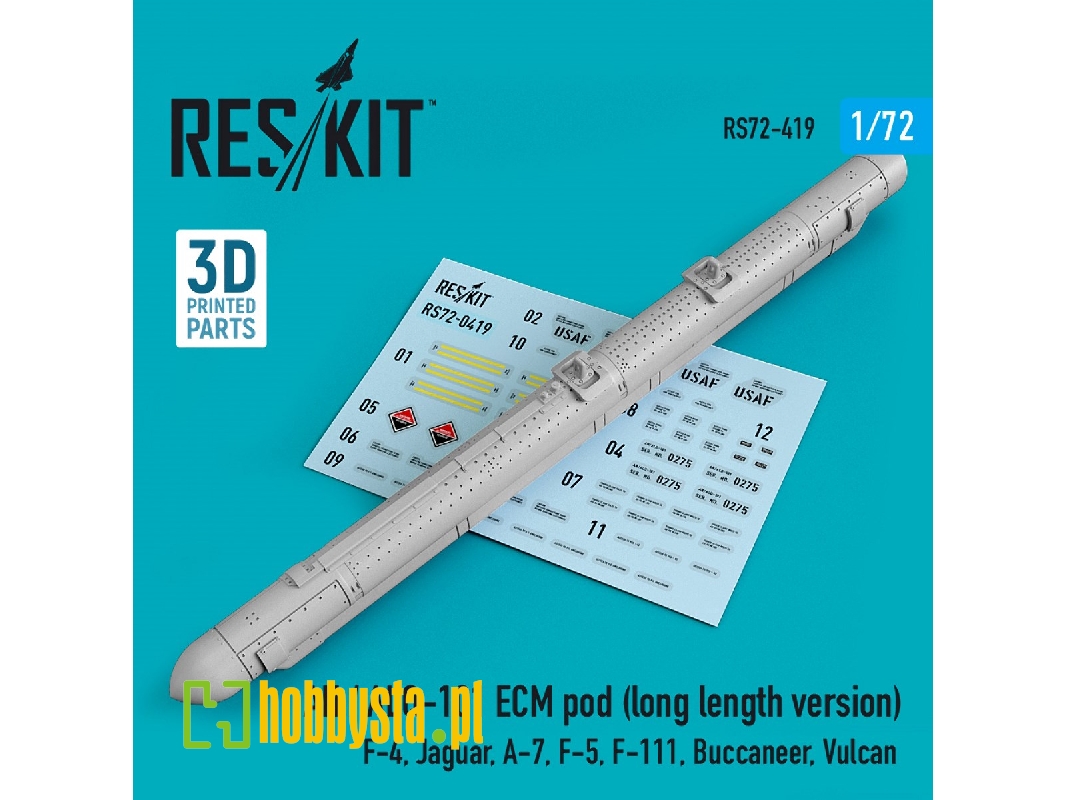 An / Alq-101 Ecm Pod (Long Length Version) (F-4, Jaguar, A-7, F-5, F-111, Buccaneer, Vulcan) (3d Printing) - image 1