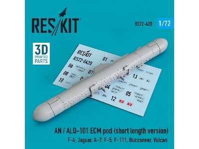 An / Alq-101 Ecm Pod (Short Length Version) (F-4, Jaguar, A-7, F-5, F-111, Buccaneer, Vulcan) (3d Printing) - image 1