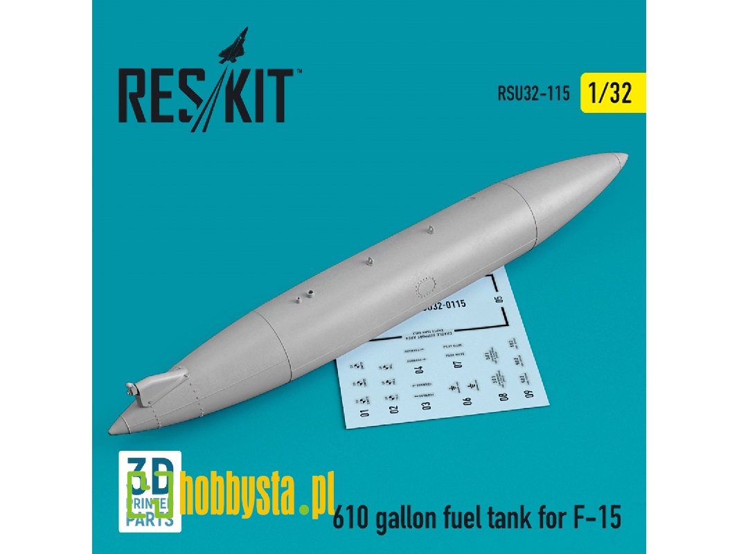 610 Gallon Fuel Tank For F-15 (1 Pcs) (3d Printing) - image 1 610 Gallon Fuel Tank For F-15 (1 Pcs) (3d Printing) - image 1