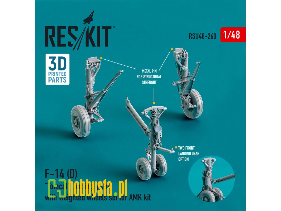 F-14 (D) Tomcat Landing Gears With Weighted Wheels Set For Amk Kit (Resin And 3d Printing) - image 1