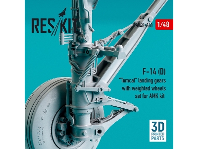 F-14 (D) Tomcat Landing Gears With Weighted Wheels Set For Amk Kit (Resin And 3d Printing) - image 2