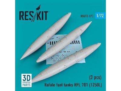 Rafale Fuel Tanks Rpl 701 (1250l) (3 Pcs) (3d Printing) - image 1