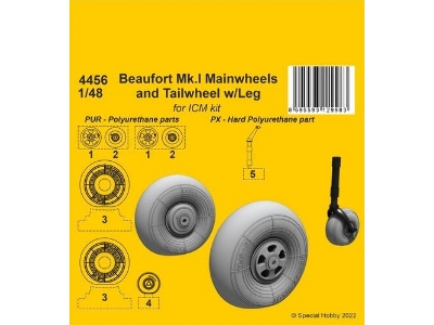 Beaufort Mk.I Mainwheels And Tailwheel W/Leg - image 1