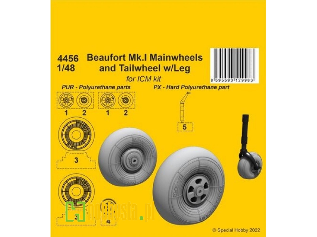 Beaufort Mk.I Mainwheels And Tailwheel W/Leg - image 1