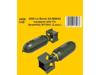 2000 Lb Bomb An-m66a2 Equipped With Fin Assembly M116a1 (2 Pcs.) - image 1