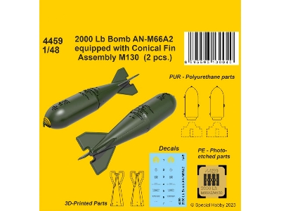 2000 Lb Bomb An-m66a2 Equipped With Conical Fin Assembly M130 2 Szt - image 1