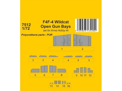 F4f-4 Wildcat Open Gun Bays (For Arma Hobby Kit) - image 1