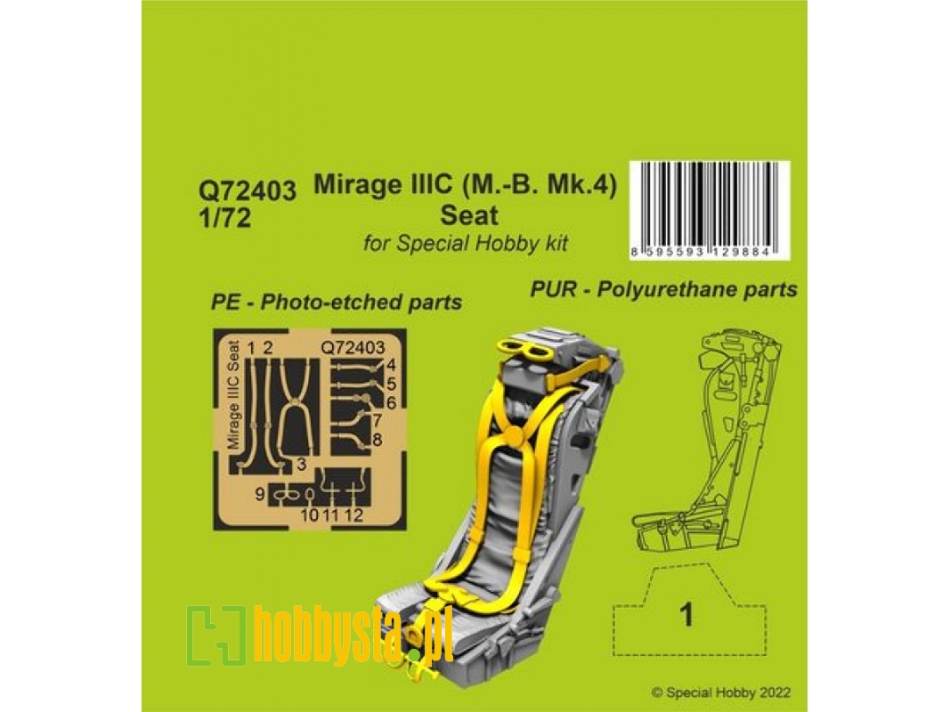 Mirage Iiic (M.-b. Mk.4) Seat (For Special Hobby Kit) - image 1