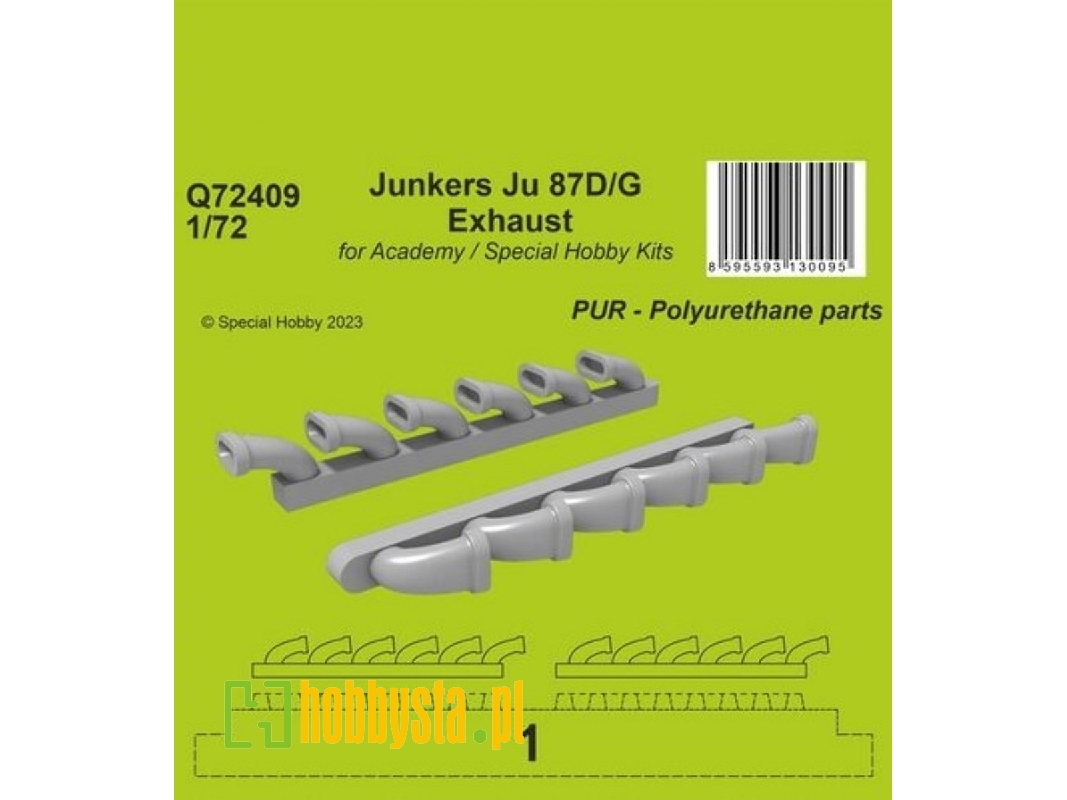 Junkers Ju 87d/G Exhaust For Academy And Special Hobby Kits - image 1