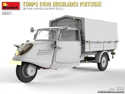 Tempo E400 Hochlader Pritsche. German 3-wheel Delivery Truck - image 1