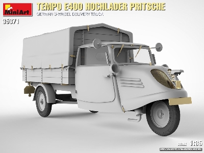 Tempo E400 Hochlader Pritsche. German 3-wheel Delivery Truck - image 2