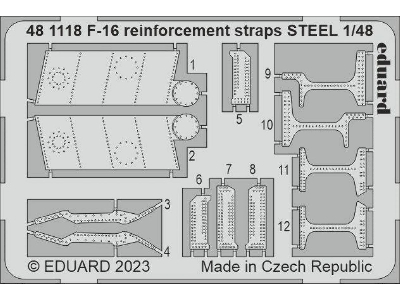 F-16 reinforcement straps STEEL 1/48 - KINETIC MODEL - image 1