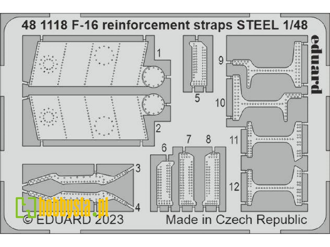 F-16 reinforcement straps STEEL 1/48 - KINETIC MODEL - image 1